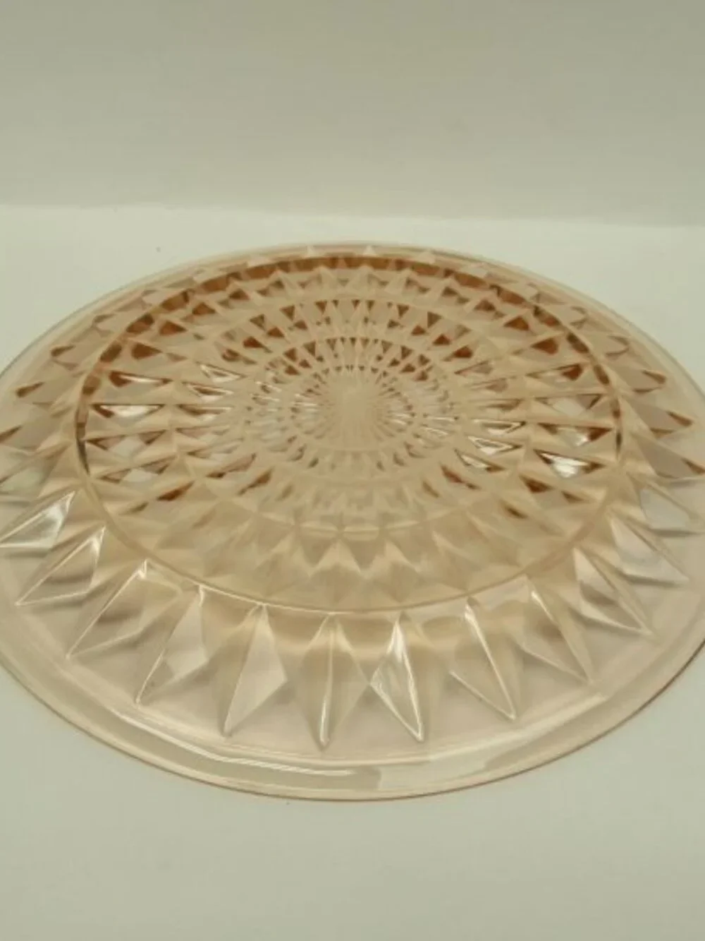 Jeannette Depression Glass Pink WINDSOR, aka DIAMOND, 9 Inch Dinner Plate